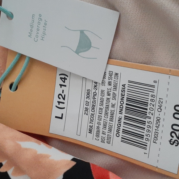 KONA SOL MULTICOLORED BIKINI SWIMSUIT BOTTOMS SIZE LARGE NWT - Picture 5 of 5